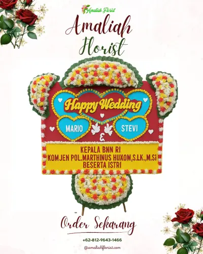 Karangan Papan Bunga Pernikahan di Sitirejo Iii